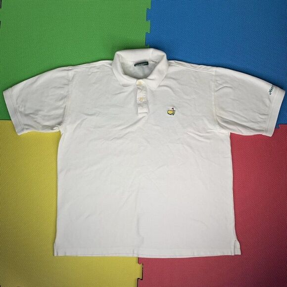 Master Collection Men’s Size XL 60's Two Ply Mercerized White Polo Shirt W/ Logo - Picture 1 of 15